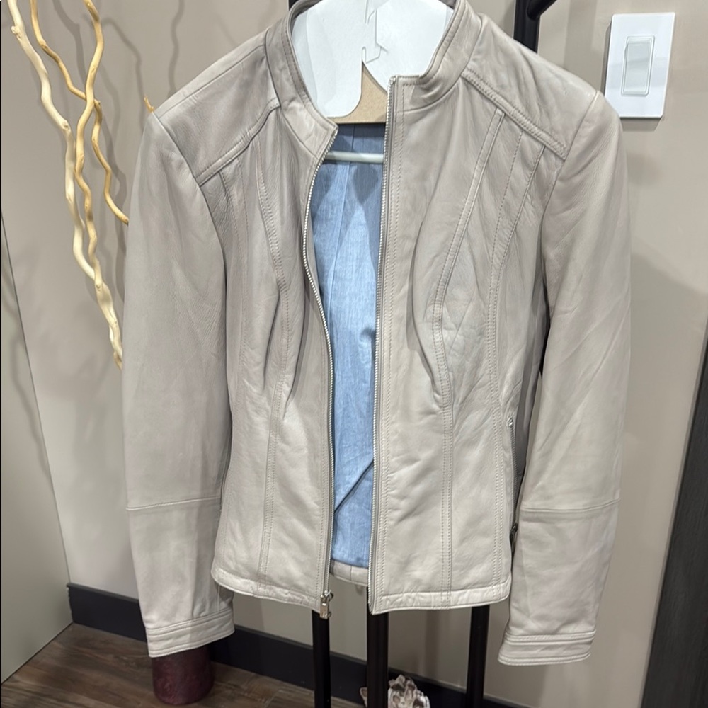 Black Brown 1826 Cream Leather Jacket